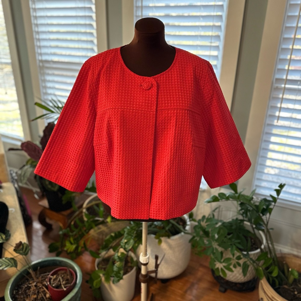 Women's Red Textured Jacket